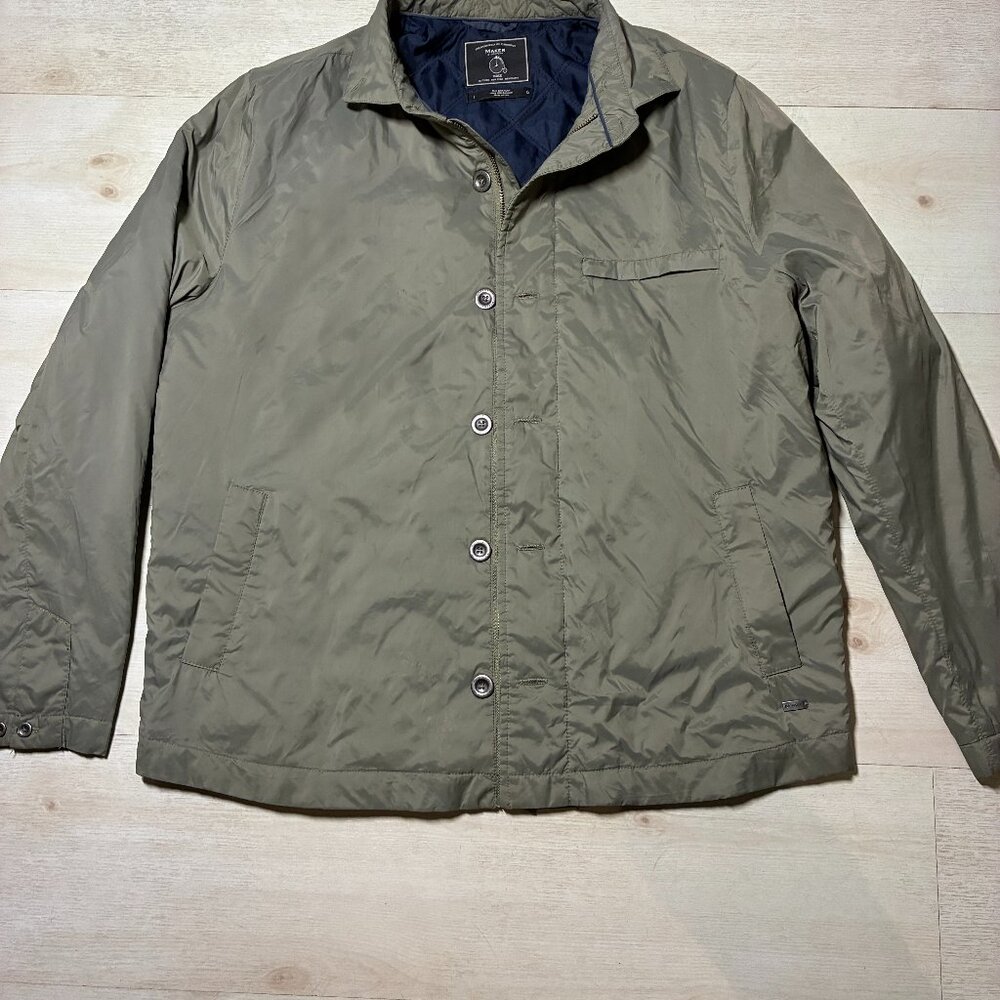 Maker and Company Men's Army Green Nylon Windbreaker Jacket Size Large